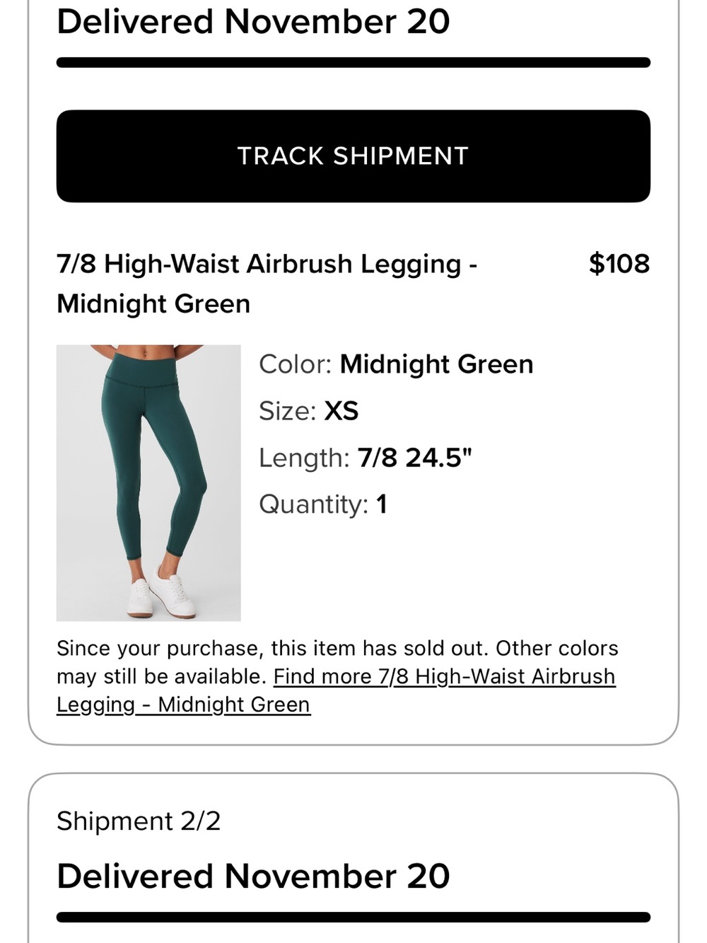 ALO Yoga High-Waist Leggings in Deep Green - Picture 3 of 3